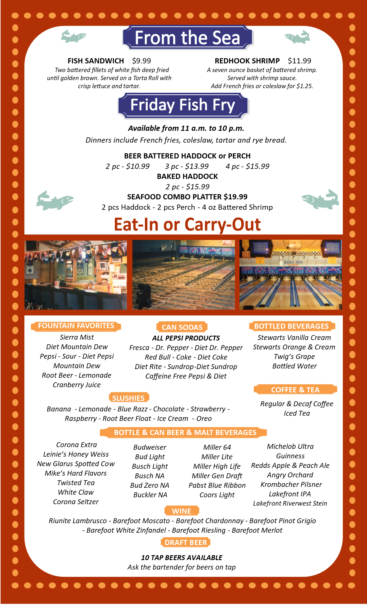 King Pin Lanes > FOOD MENU > MENU